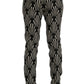Elegant Black and White Slim Fit Trousers
