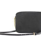 Jet Set Large East West Saffiano Leather Crossbody Bag Handbag (Black Solid/Gold Hardware)