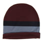 Unisex Burgundy Blue Wool Beanie Medium Knit Cap