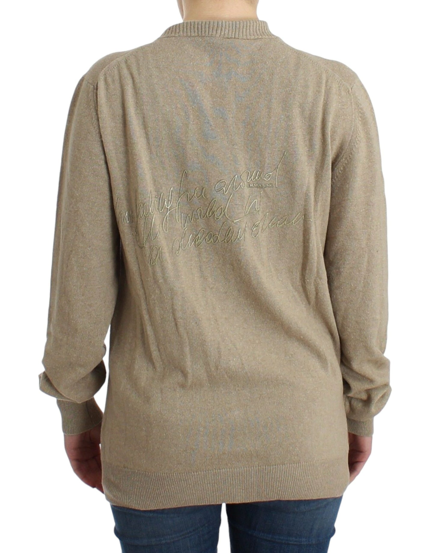 Beige Cardigan Wool Cashmere Sweater Knit