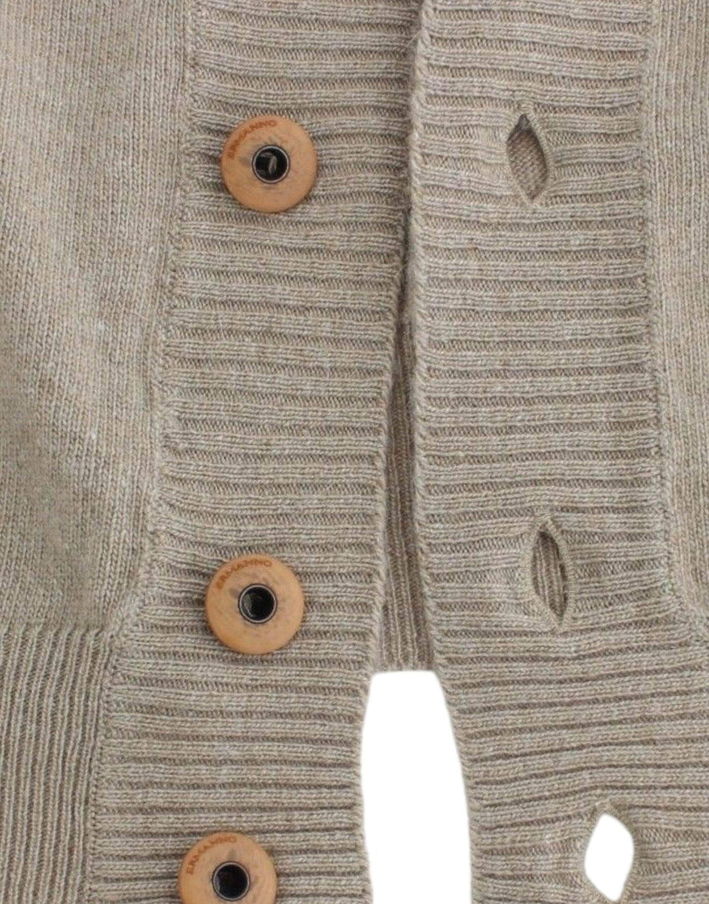 Beige Cardigan Wool Cashmere Sweater Knit