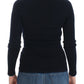Blue Knitted Wool Stretch Sweater Top