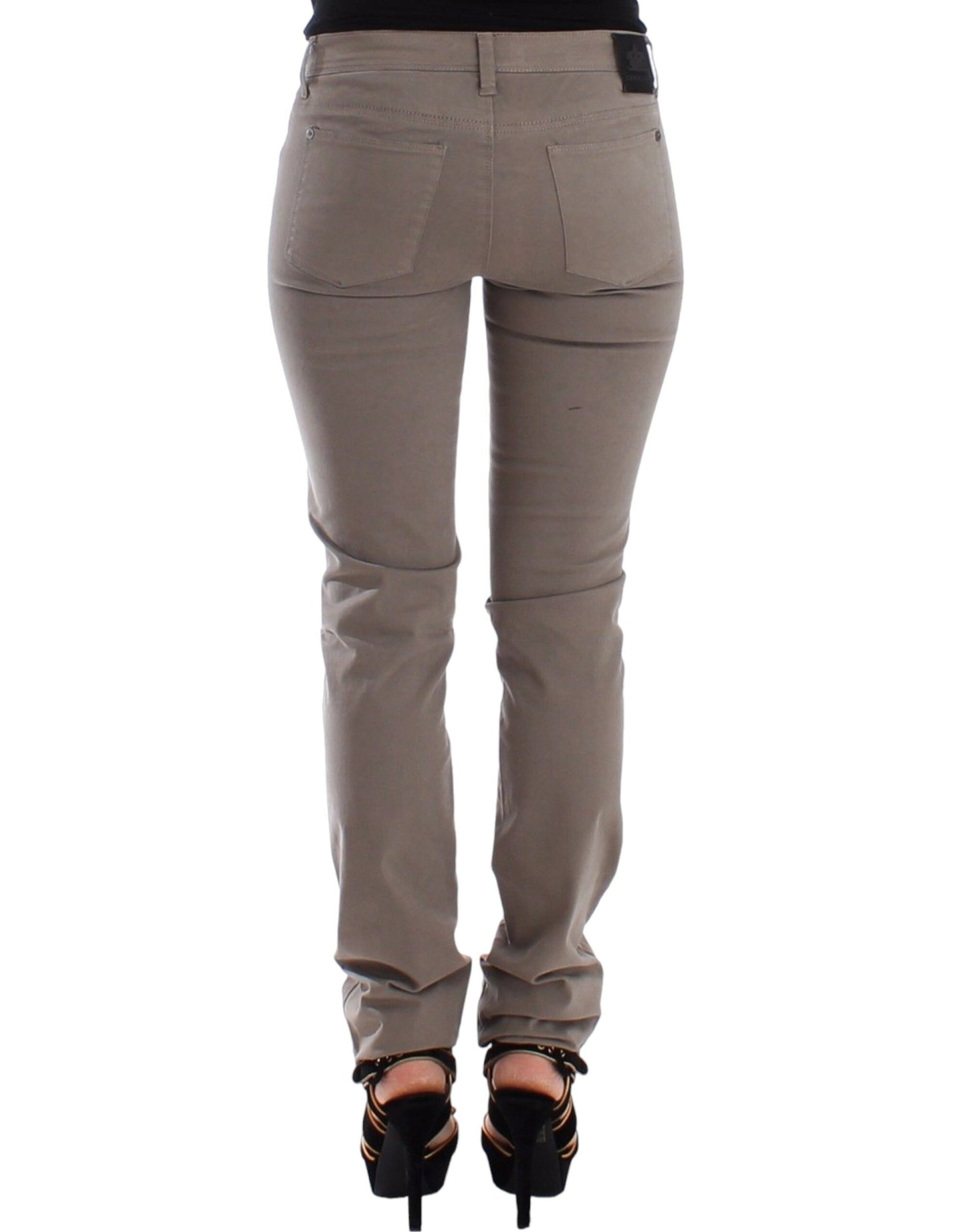 Taupe Beige Slim Jeans Denim Pants Skinny