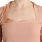 Orange Wool Blend Striped Long Sleeve Top