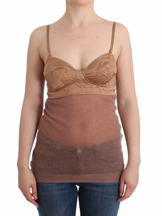 Sumptuous Silk-Wool Blend Bustier Top