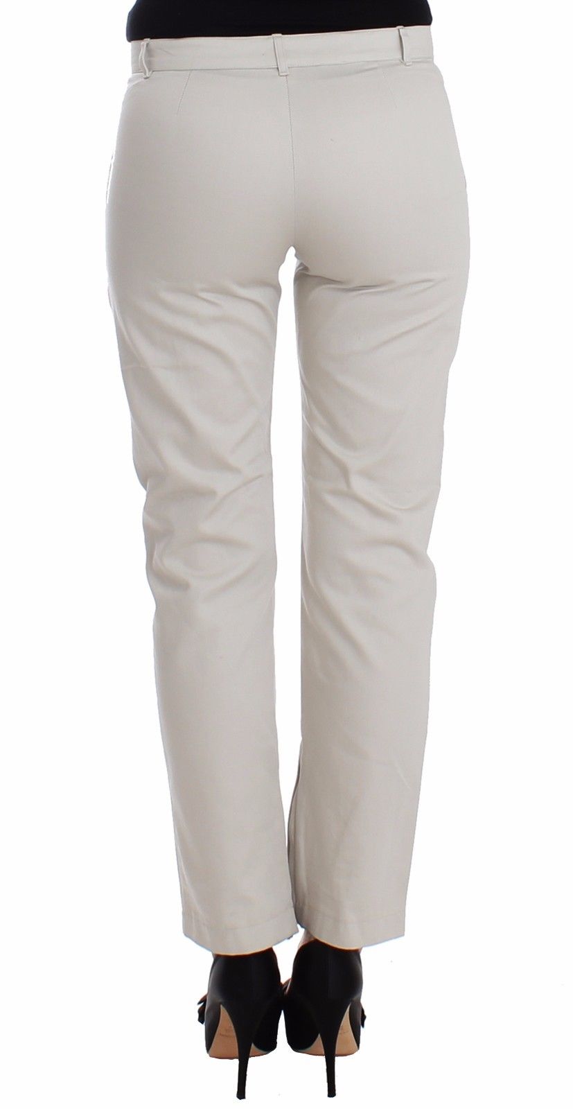 Elegantly Tailored Beige Slim Dress Pants