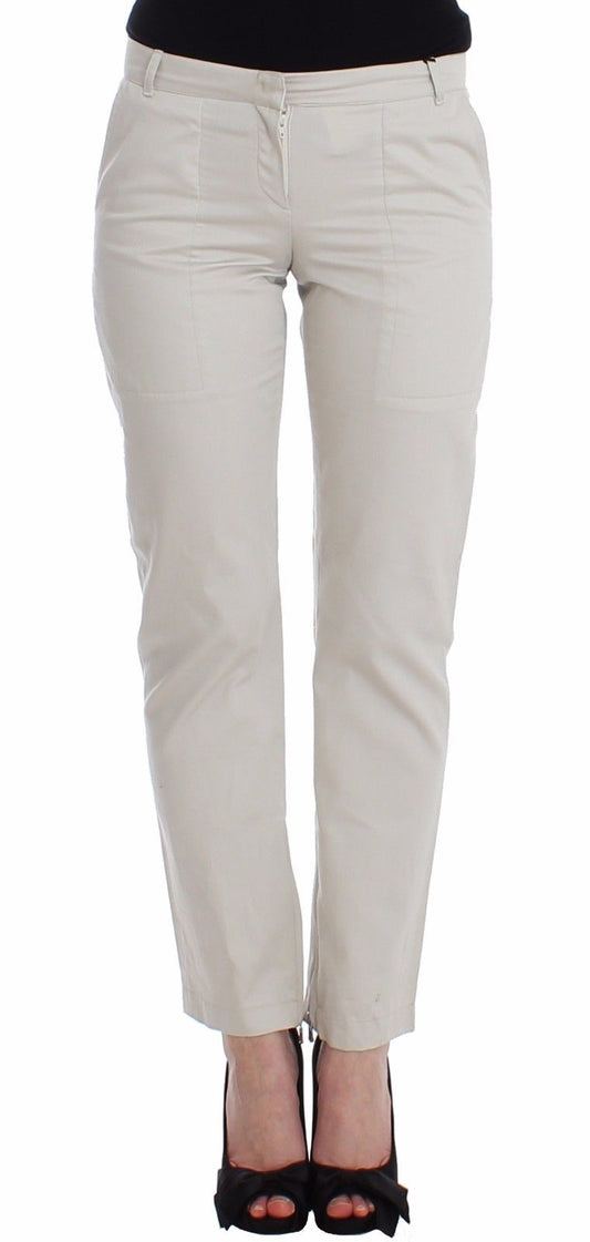 Elegantly Tailored Beige Slim Dress Pants