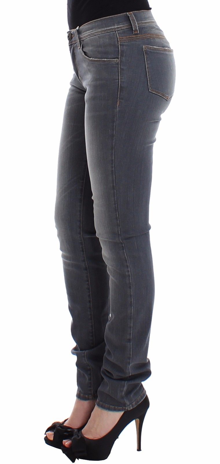 Chic Gray Slim-Fit Skinny Jeans