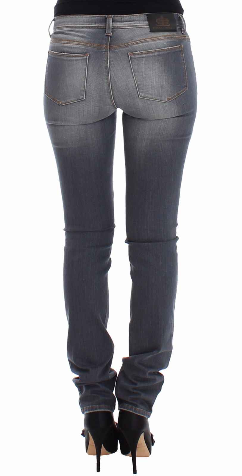 Chic Gray Slim-Fit Skinny Jeans