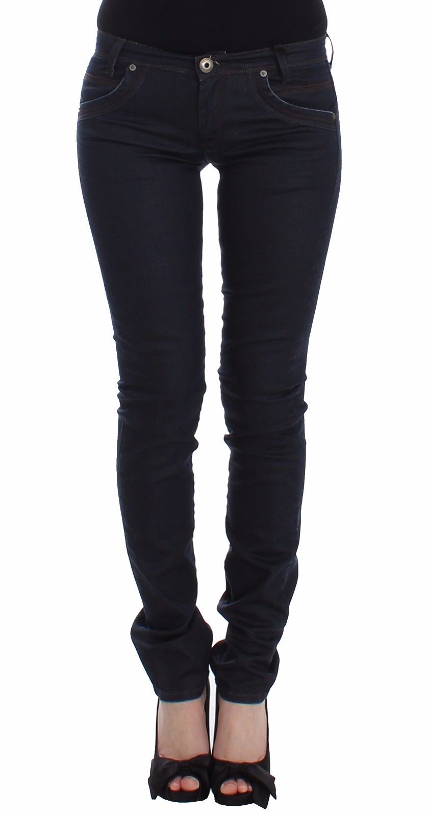 Chic Dark Blue Slim Jeans for Elegant Style