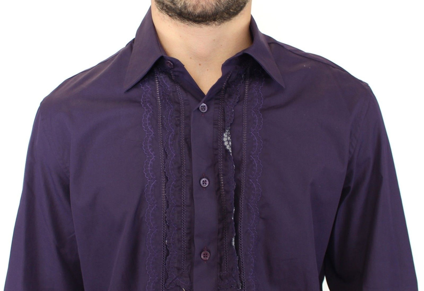 Elegant Purple Cotton Casual Shirt