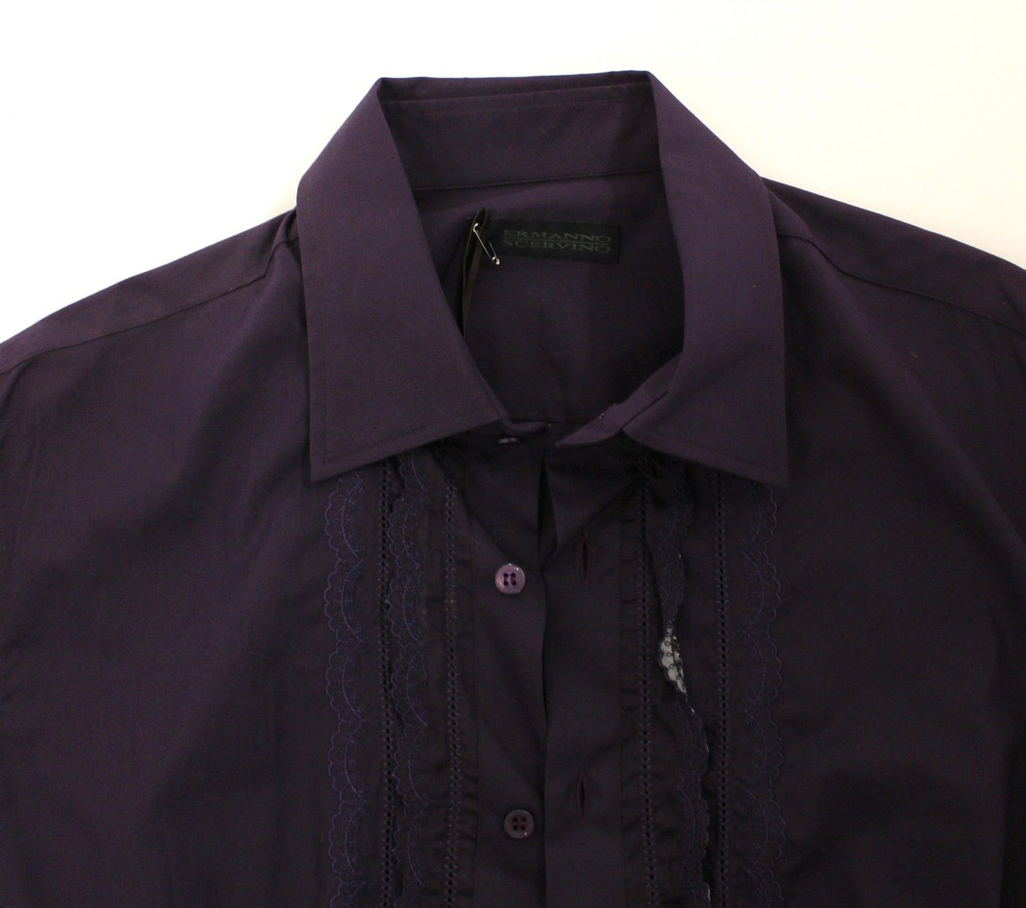 Elegant Purple Cotton Casual Shirt