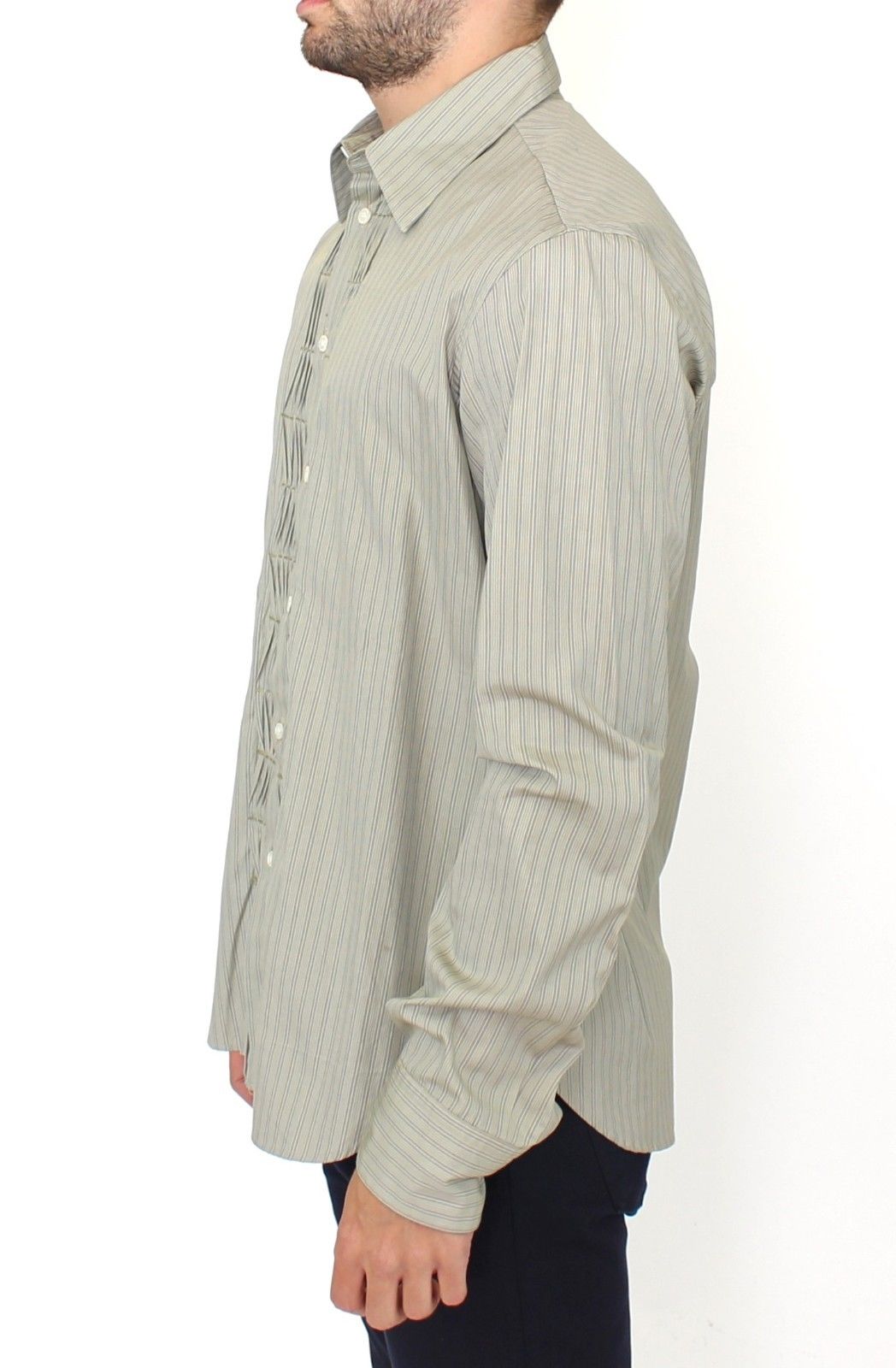 Elegantly Striped Green Casual Shirt