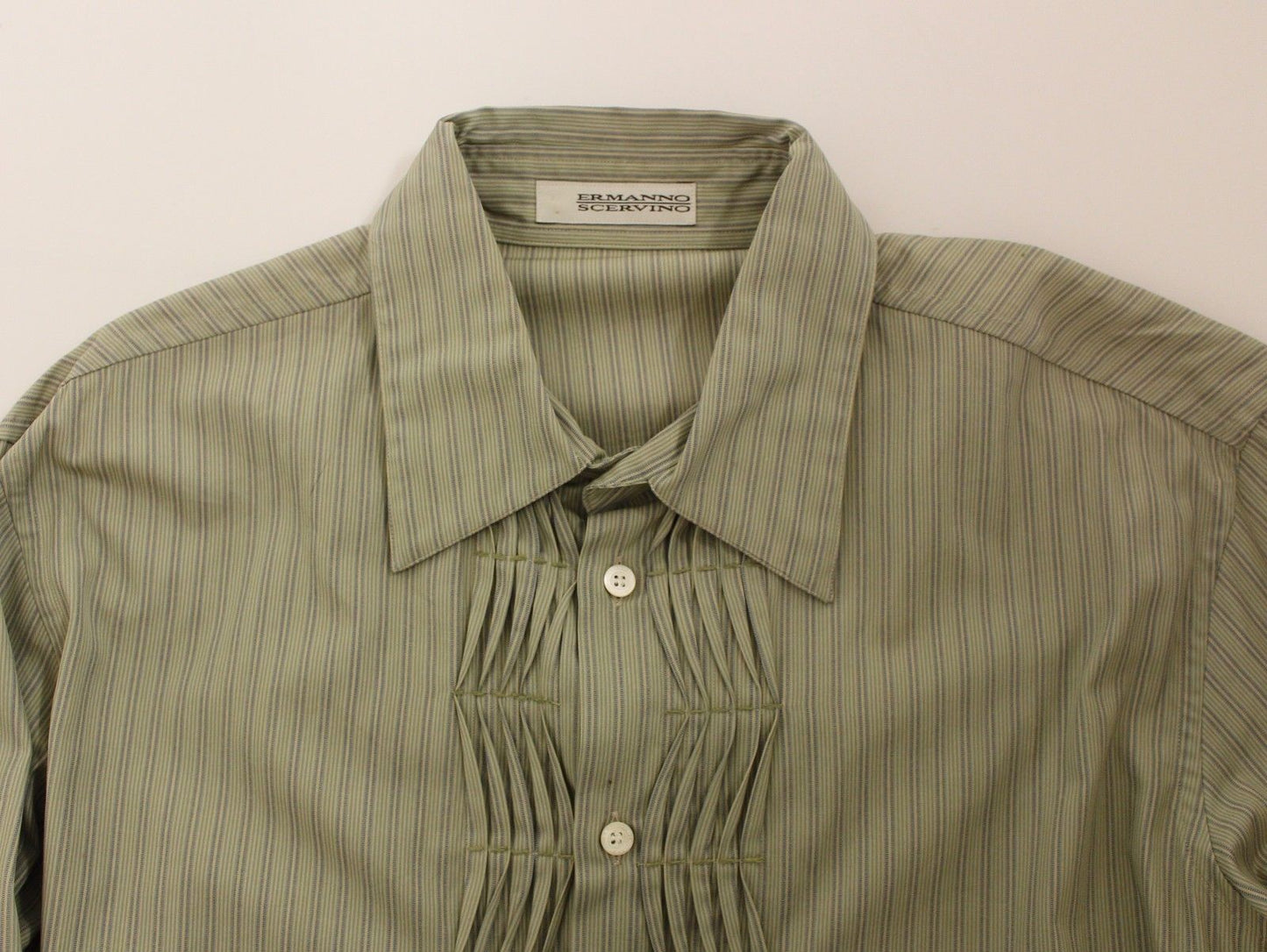 Elegantly Striped Green Casual Shirt