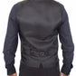 Elegant Gray Wool Silk Blend Dress Vest