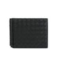 Bottega Veneta Men's Intercciaco Black Leather Intercciaco Woven Wallet
