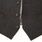 Gray Striped Wool Dress Vest Gilet