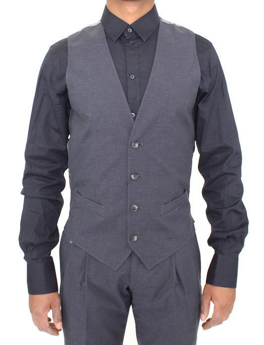 Elegant Gray Italian Dress Vest