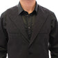 Elegant Gray Silk-Wool Blend Dress Vest