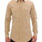 Elegant Sicilia Beige Checkered Casual Shirt