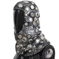 Enchanting Black Crochet Sequined Scarf