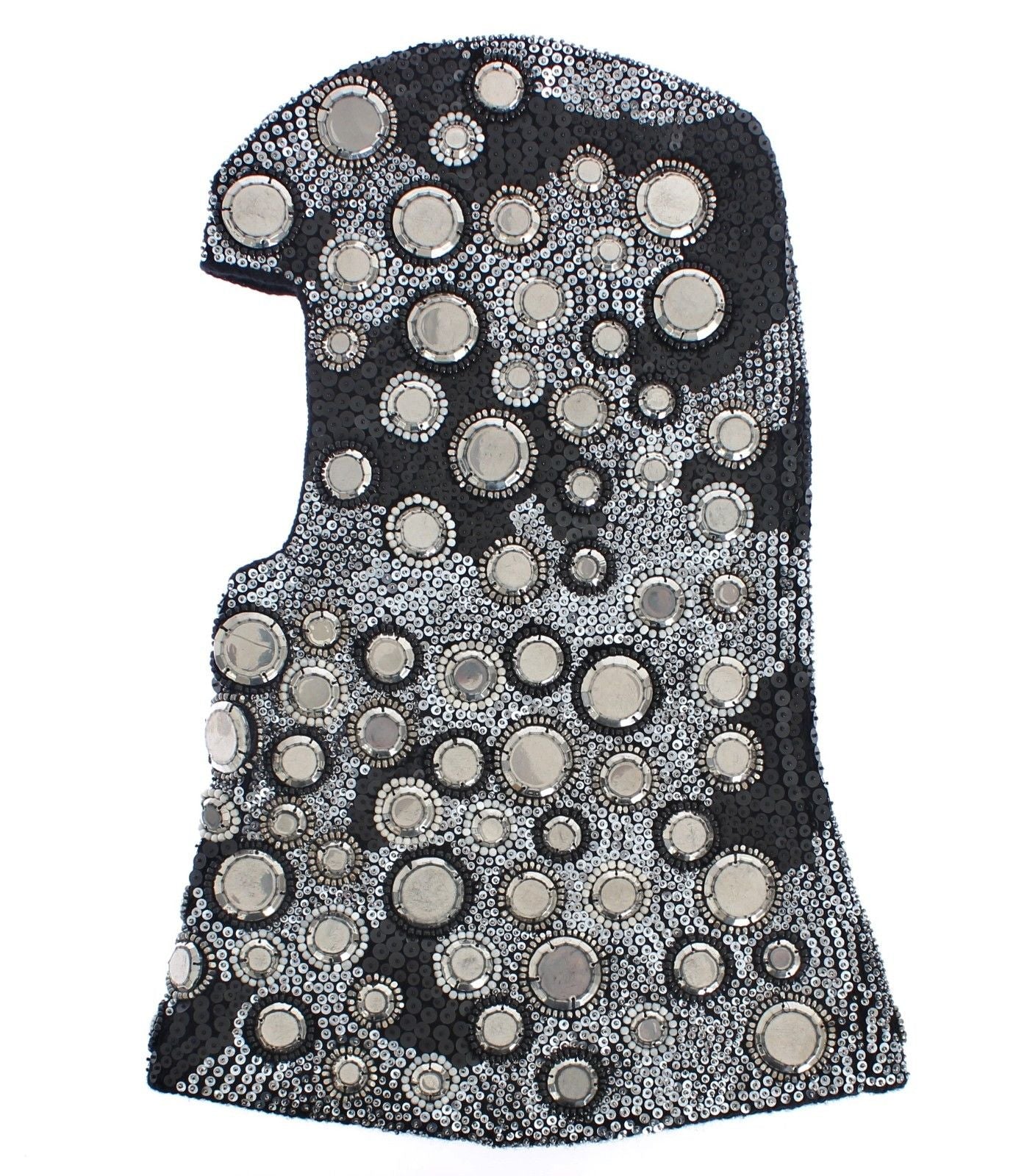 Enchanting Black Crochet Sequined Scarf