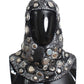 Enchanting Black Crochet Sequined Scarf