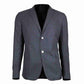 Men's Formal Midnight Blue / Grey Wool Jacket 2 Buttons
