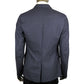 Men's Formal Midnight Blue / Grey Wool Jacket 2 Buttons