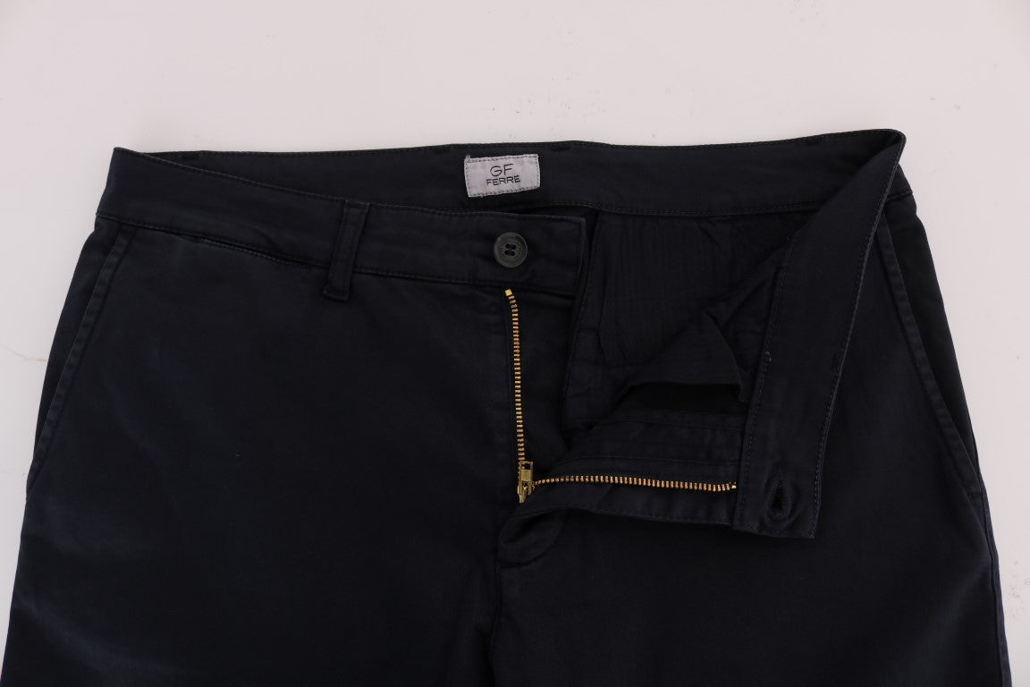 Blue Cotton Stretch Chinos Pants