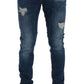 Blue Wash Torn Dundee Slim Fit Jeans