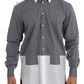 Elegant White & Gray Dotted Cotton Shirt