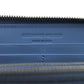 Alexander McQueen Women's Gold Logo Blue Leather Zip Around Wallet