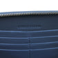 Alexander McQueen Women's Gold Logo Blue Leather Zip Around Wallet