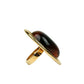 Women's Oval Brown Tortoise Shell Gold Ring
