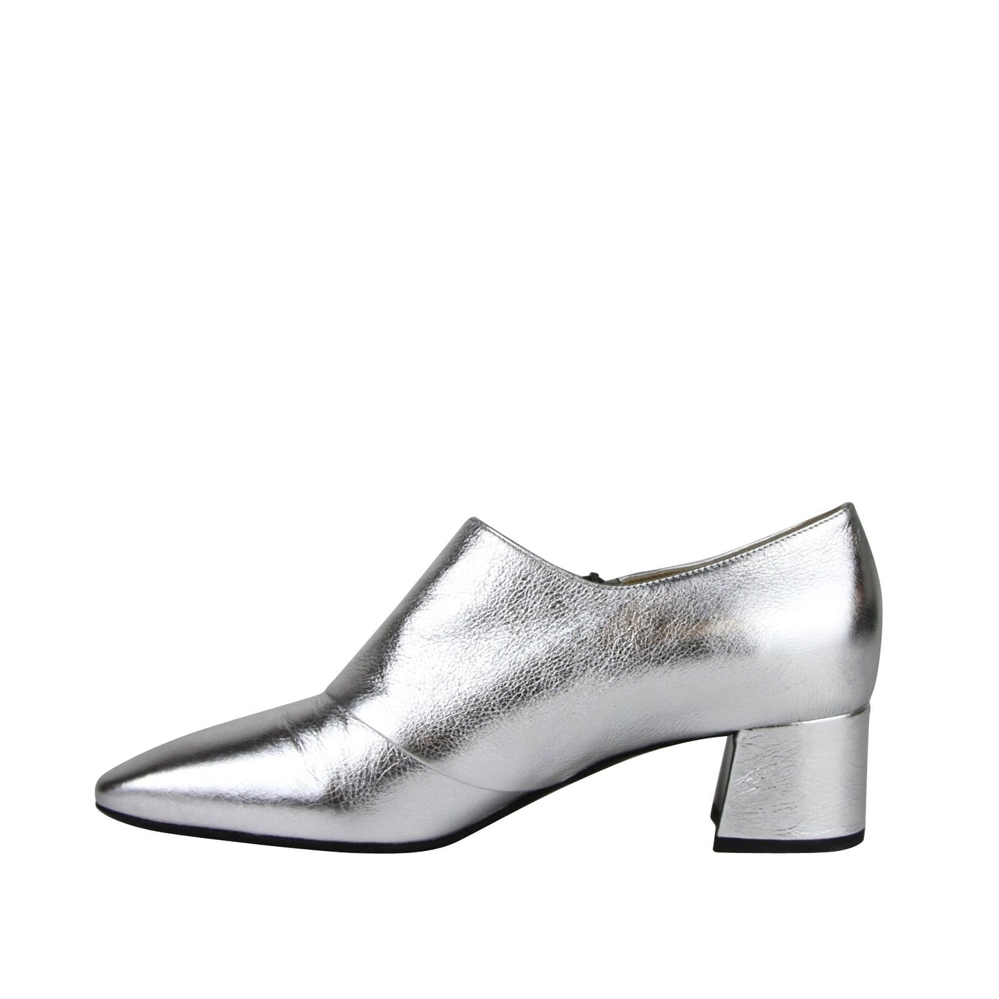 Bottega Veneta Women's Metallic Silver Leather Ankle Booties