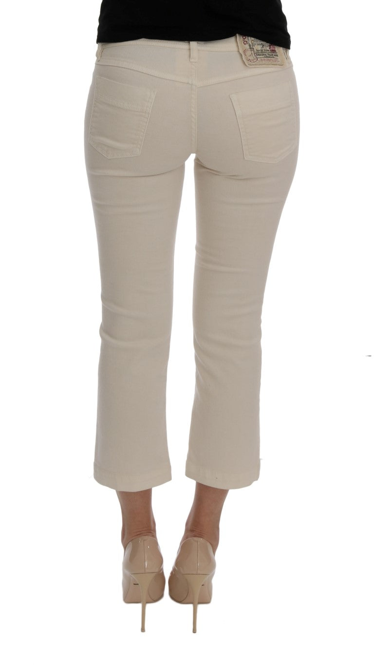 Elegant White Regular Fit Jeans