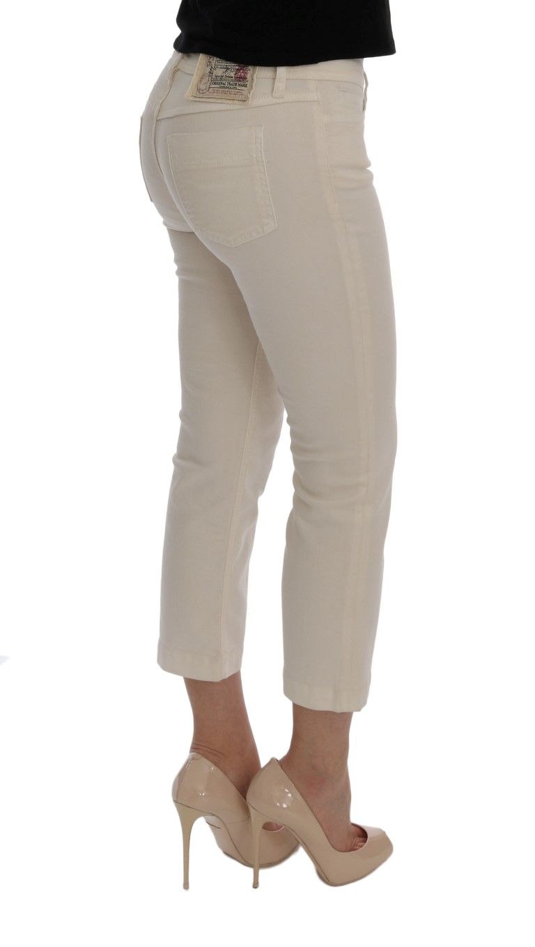 Elegant White Regular Fit Jeans