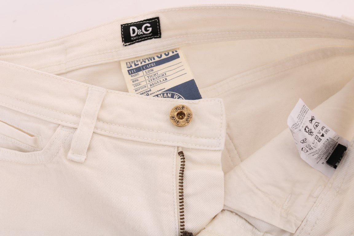 Elegant White Regular Fit Jeans