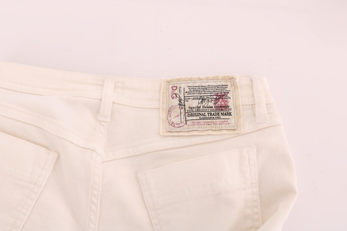 Elegant White Regular Fit Jeans