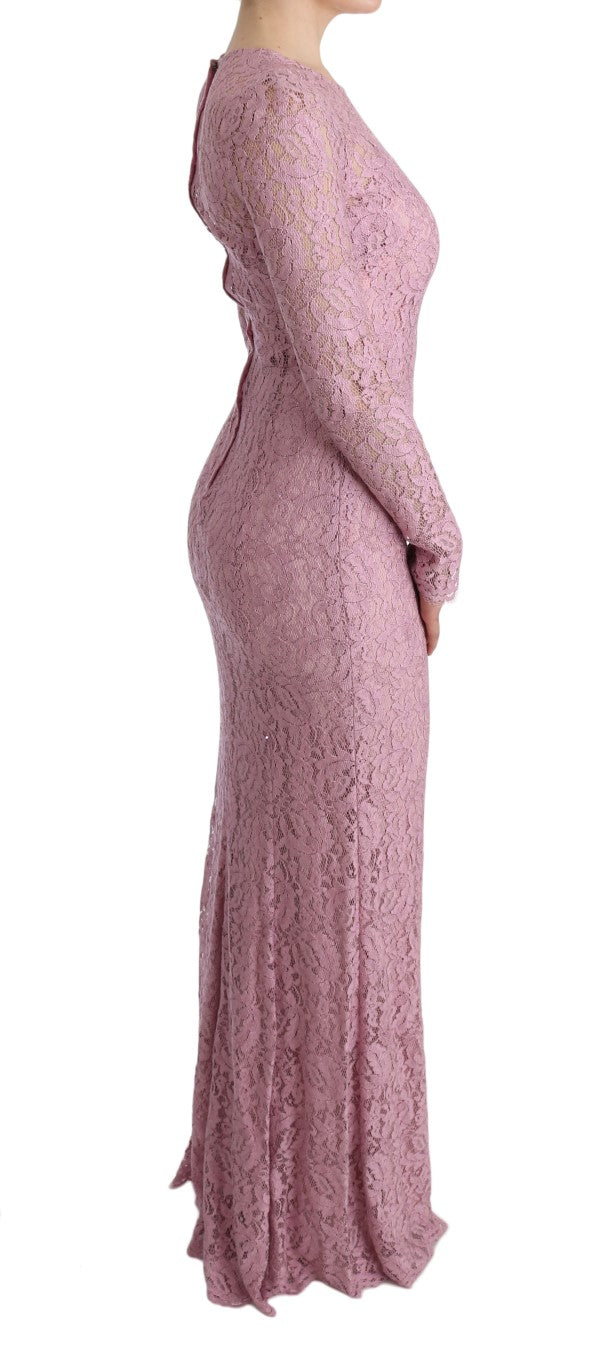 Elegant Pink Long Sleeve Sheath Dress