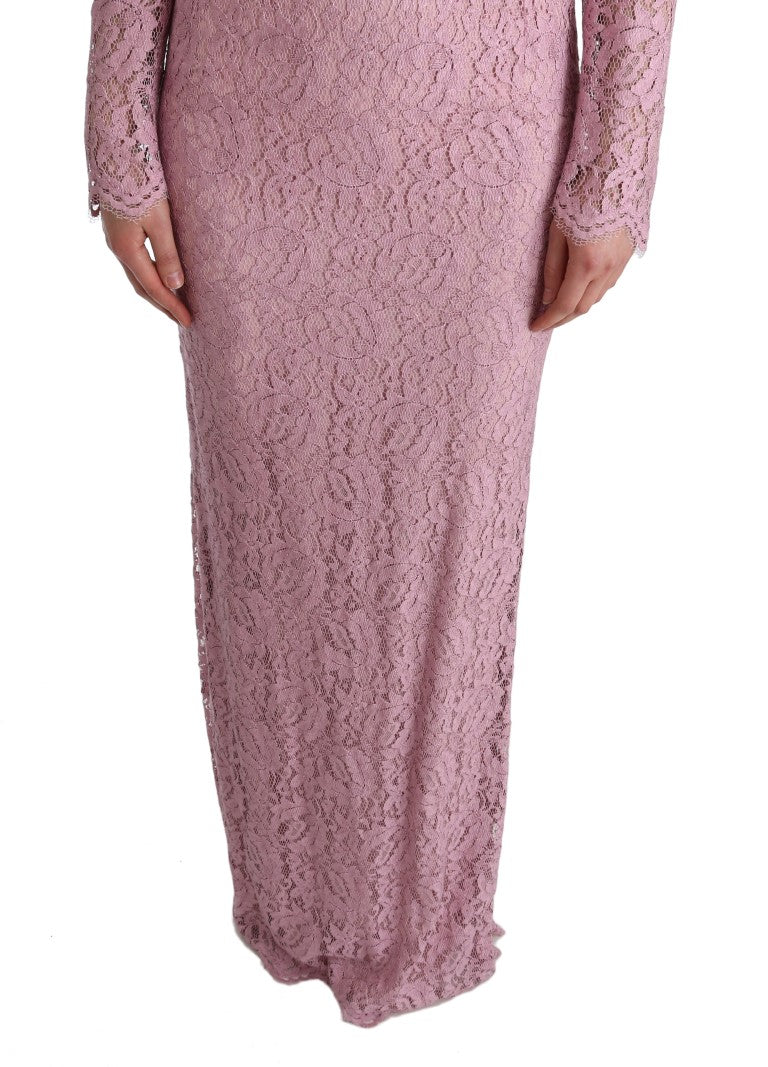 Elegant Pink Long Sleeve Sheath Dress