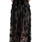 Elegant Floral Applique Full Length Dress