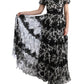 Elegant Floral Print Silk Gown