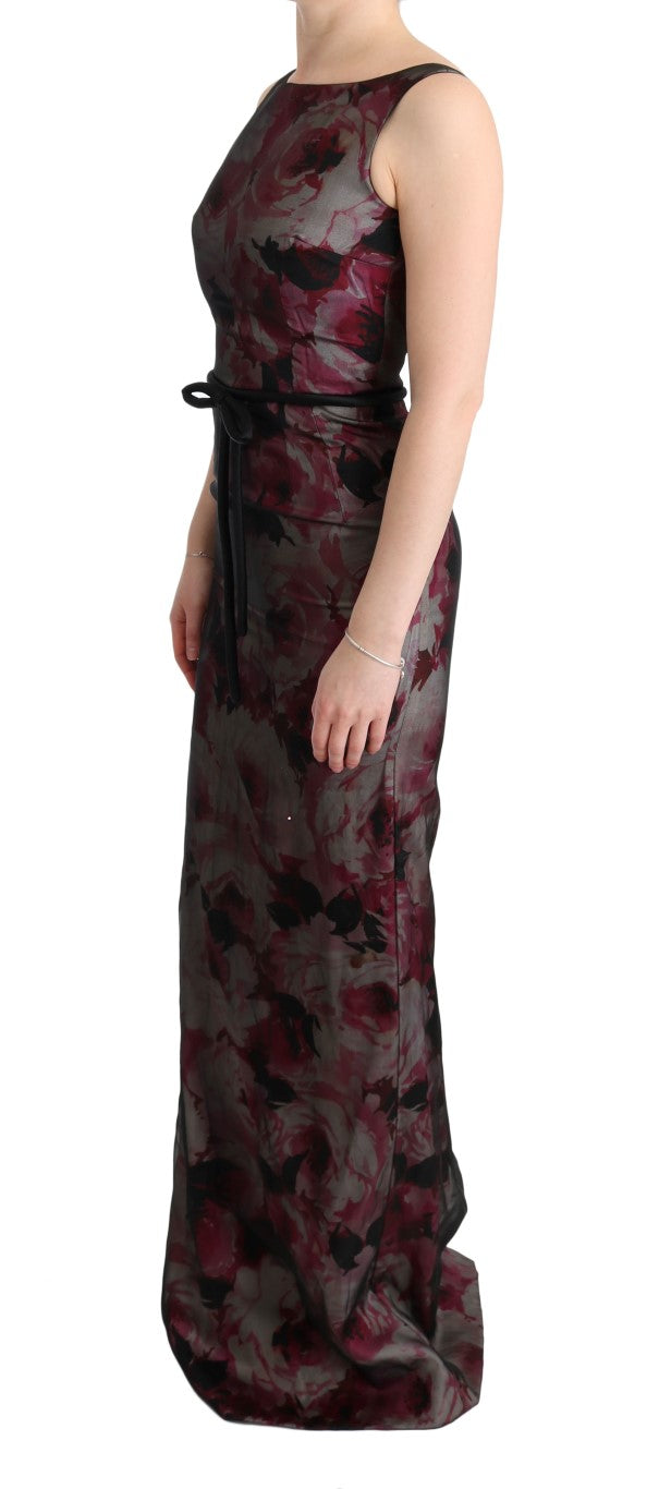 Floral Sheath Gown Elegant Full Length Dress