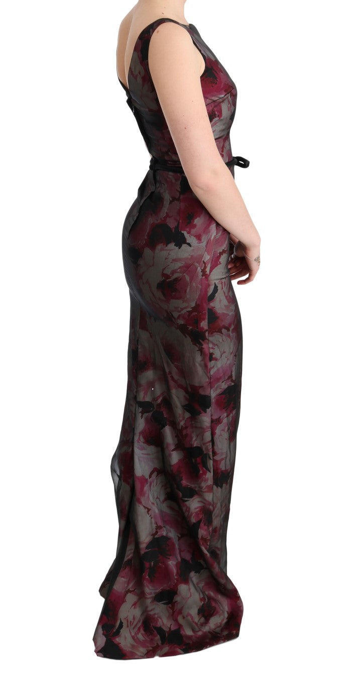 Floral Sheath Gown Elegant Full Length Dress