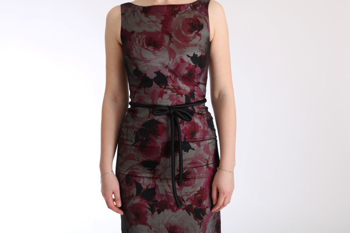 Floral Sheath Gown Elegant Full Length Dress