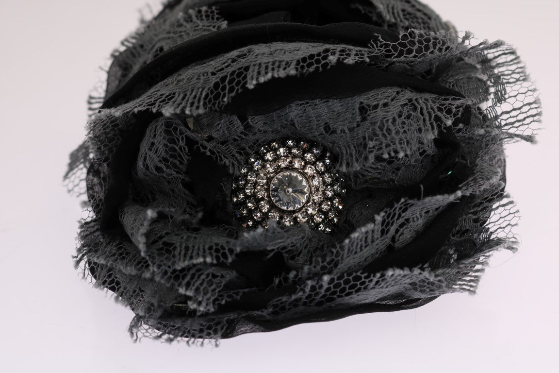 Glamorous Floral Lace Crystal Hair Claw