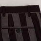 Gray Purple Striped Cotton Shorts