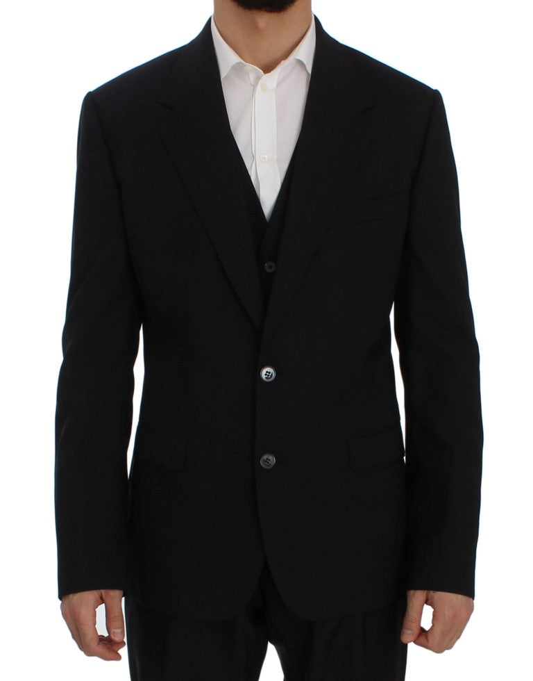 Elegant Slim Fit Sapphire Wool Blazer